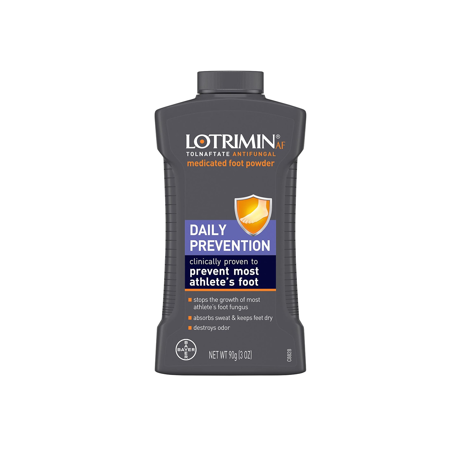 grey bottle of lotrimin athlete's foot powder spray