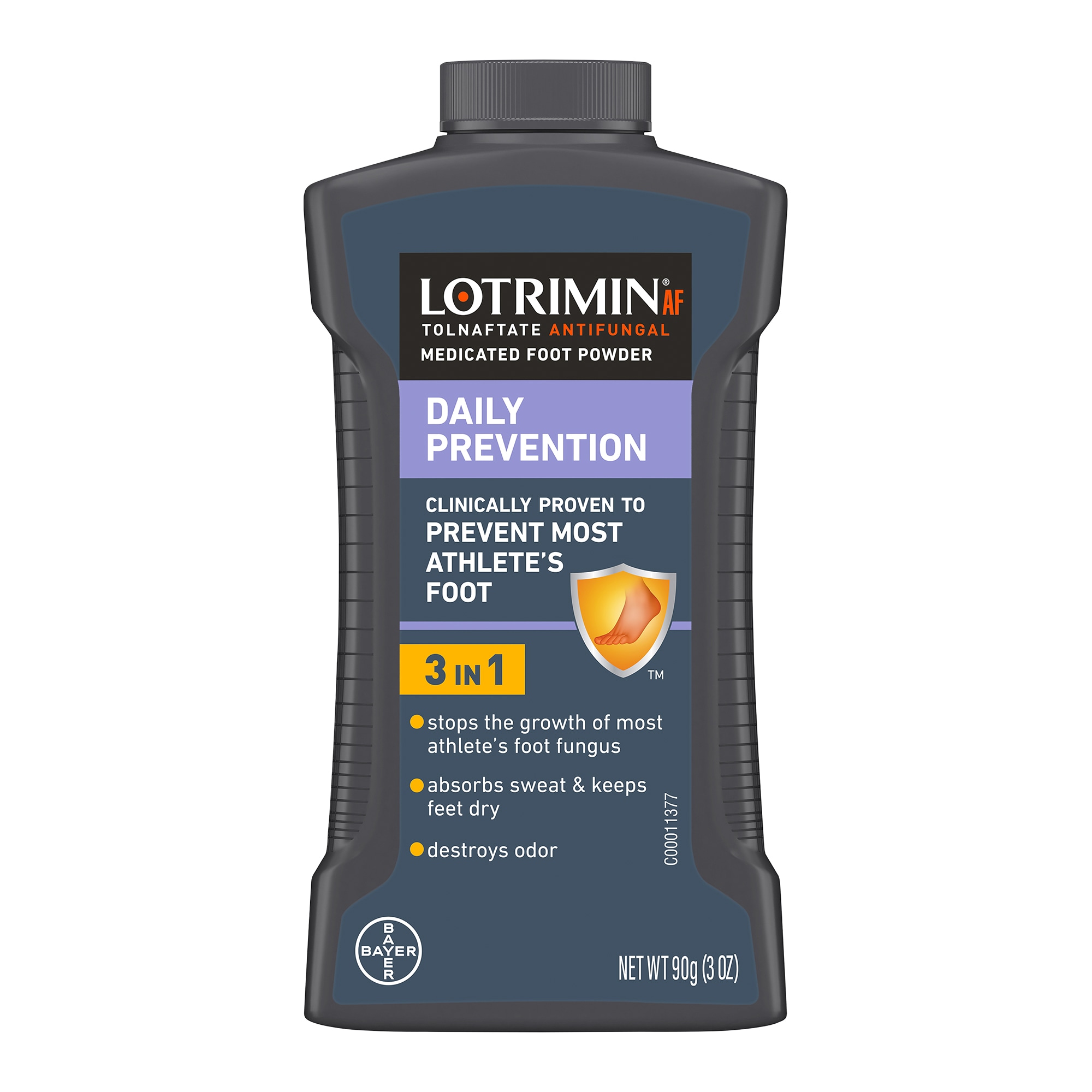 grey bottle of lotrimin athlete's foot powder spray