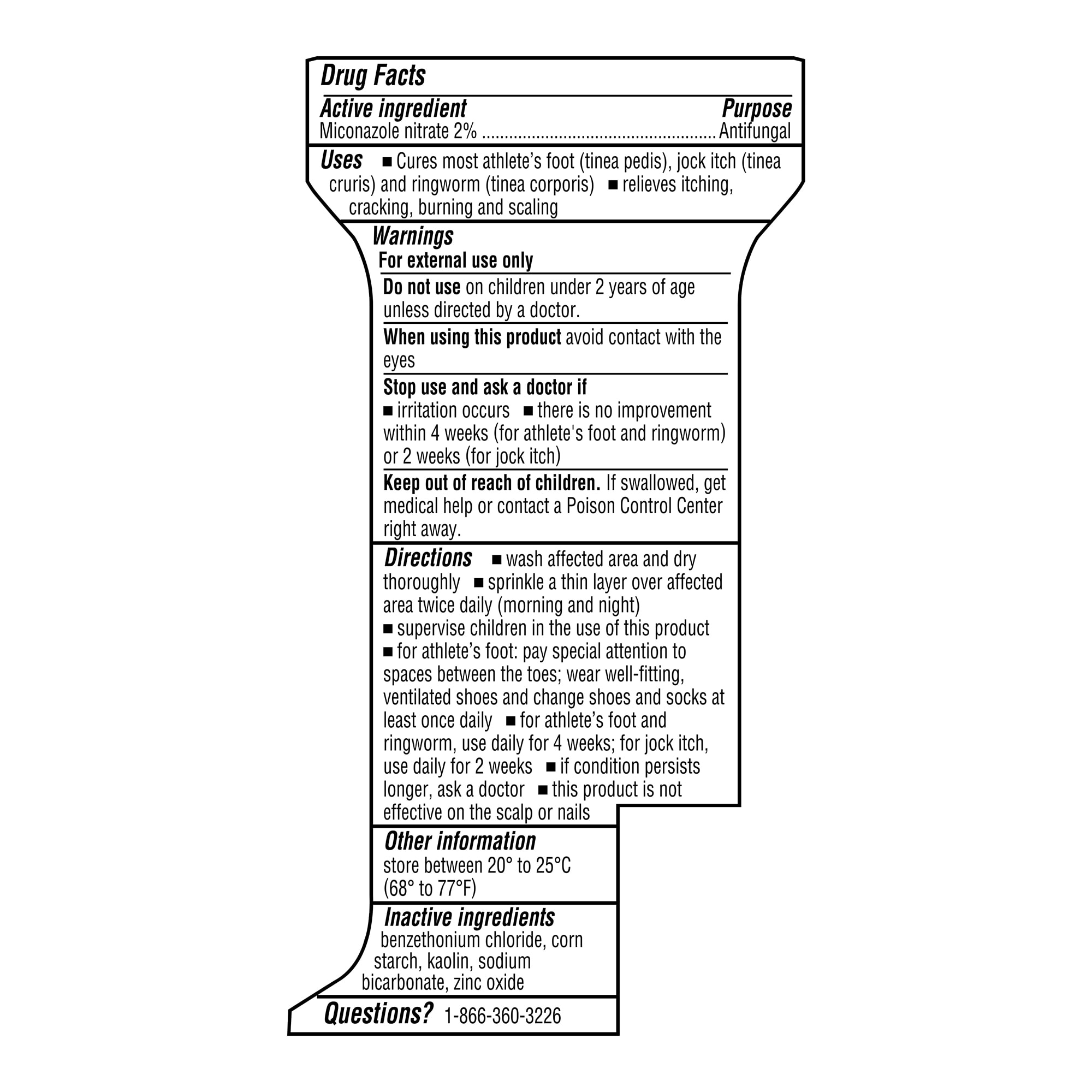 drug facts and ingredients of lotrimin powder