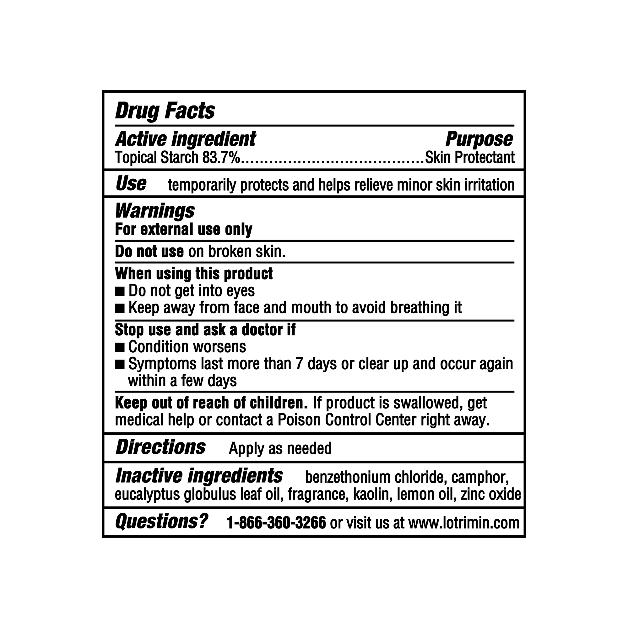 details of grey bottle of lotrimin daily sweat and odor control foot powder