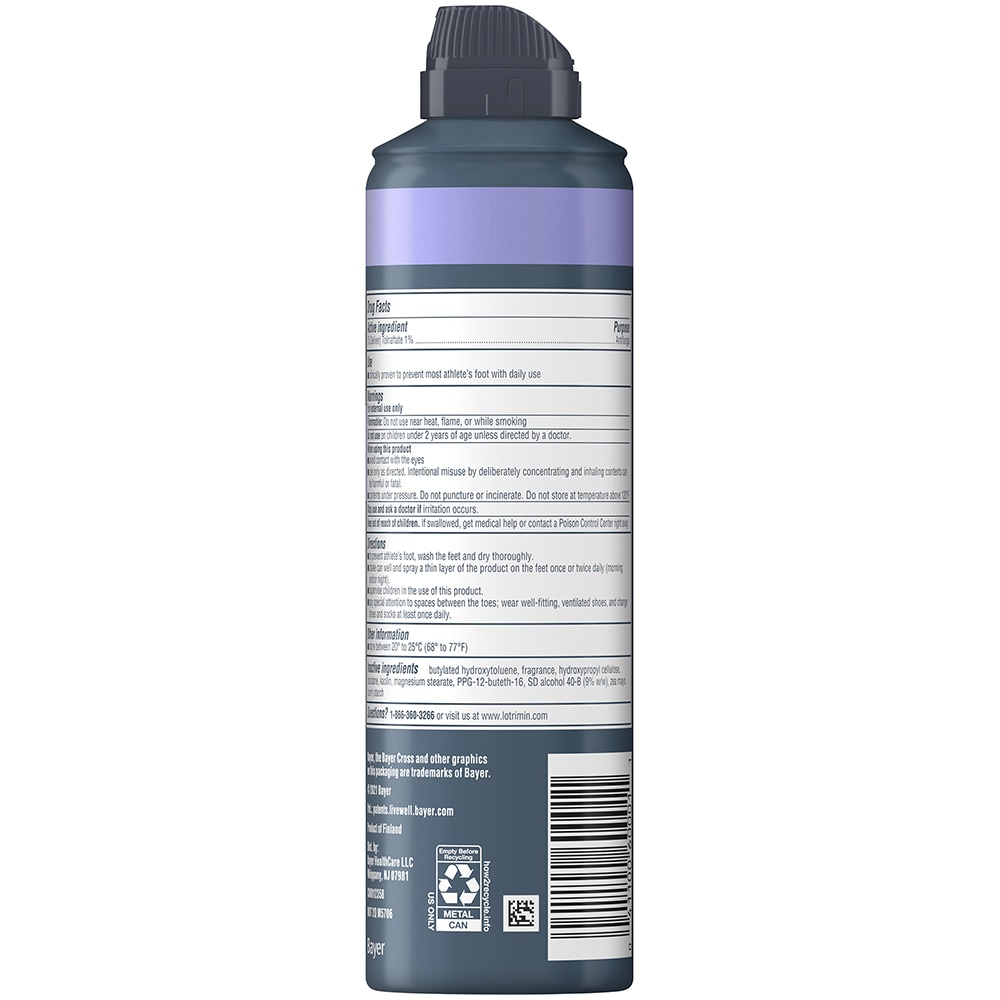 drug facts for Lotrimin® AF Athlete’s Foot Daily Prevention Deodorant Powder Spray