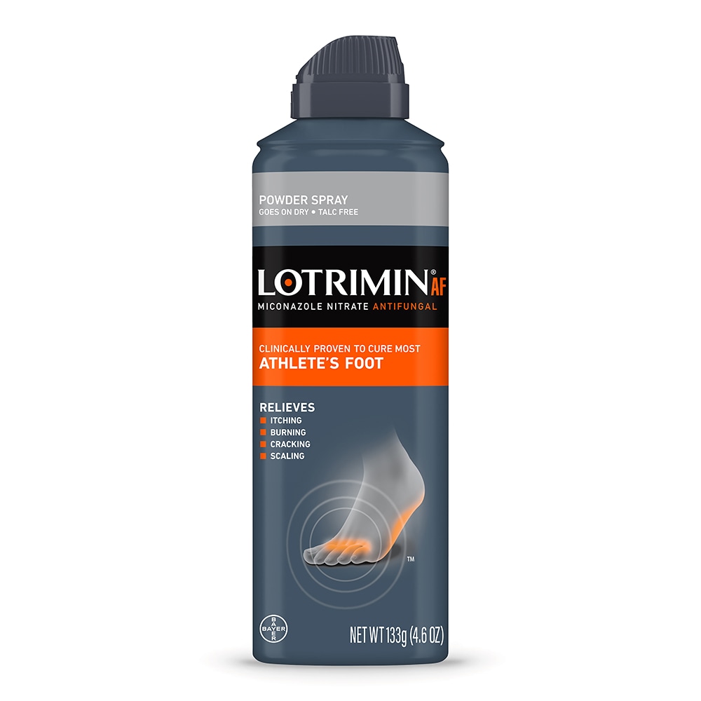 gray can of Lotrimin® AF Athlete's Foot Powder Spray
